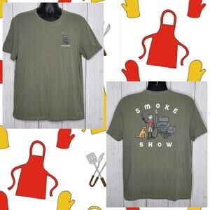 Life Is Good Green Short Sleeve T-shirt “Smoke Show”, sz Large